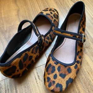 Maeve Anthropologie Leopard Calf Hair Mary Jane Flats Women’s 8.5 9